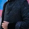 Regal Midnight Black Groom Sherwani