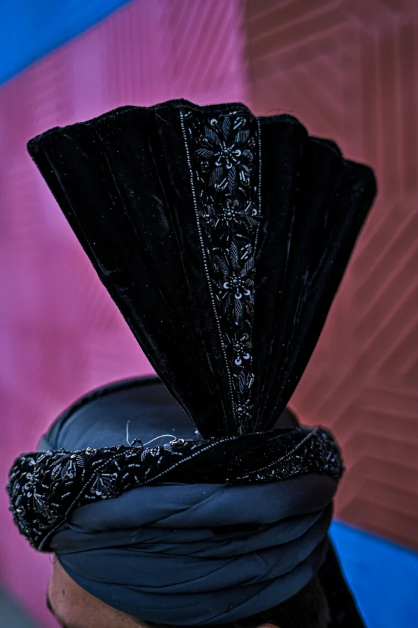 Regal Midnight Black Groom Sherwani