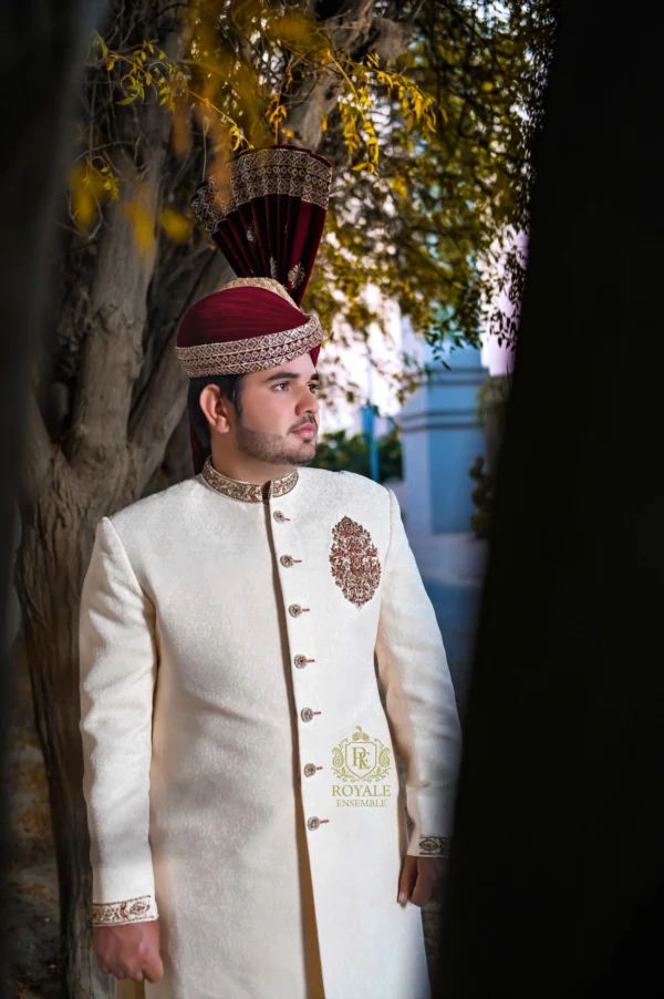 Royal Off-White Groom Sherwani