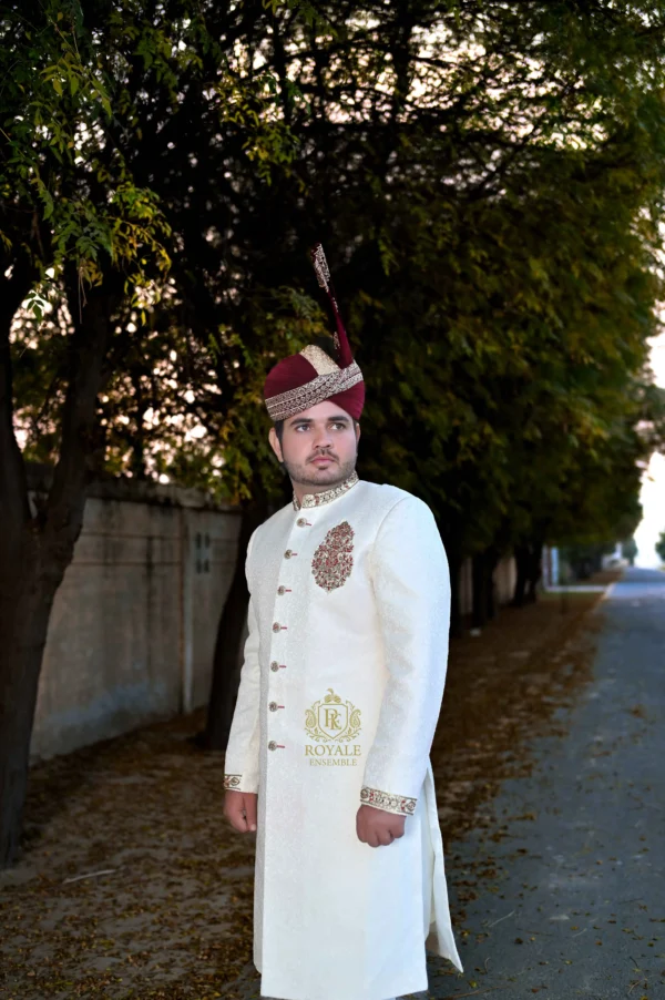 Royal Off-White Groom Sherwani