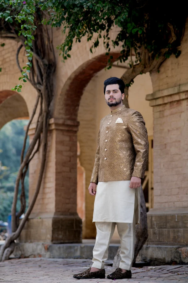 DSC_9570 Premium Golden Masuri Embroidered Prince Coat
