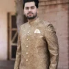 DSC_9573 Premium Golden Masuri Embroidered Prince Coat