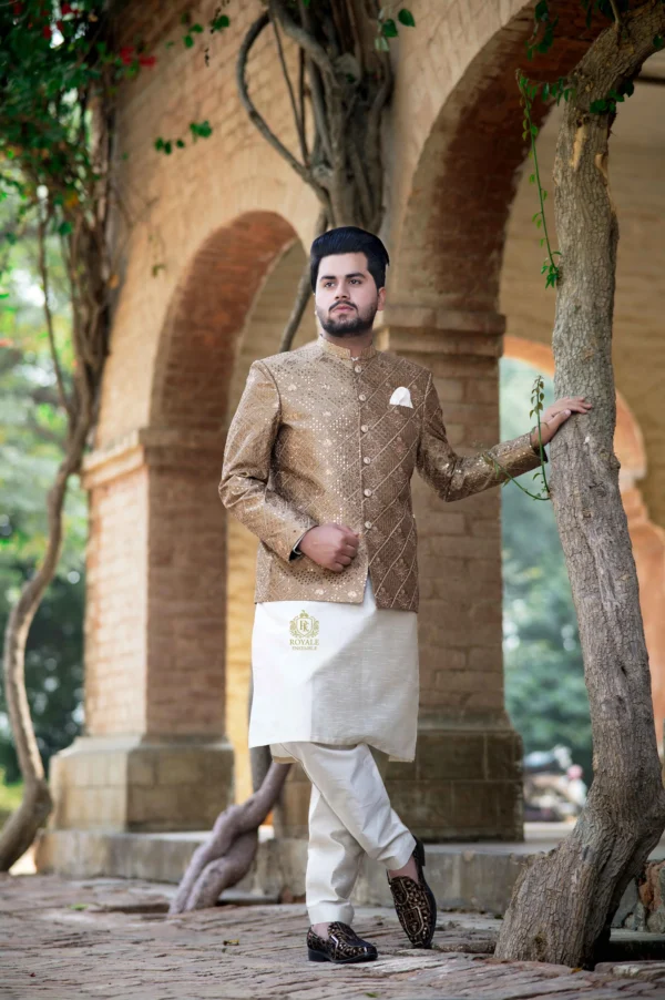 DSC_9582 Premium Golden Masuri Embroidered Prince Coat