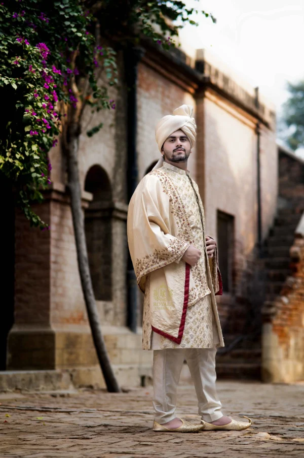 Majestic Gold Groom Sherwani