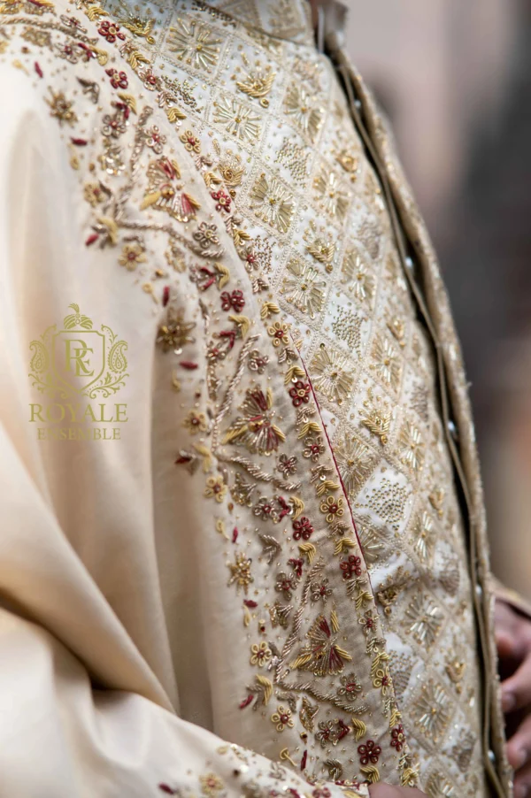 Majestic Gold Groom Sherwani
