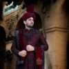 Royal Black & Mehroon Groom Sherwani