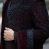 Royal Black & Mehroon Groom Sherwani