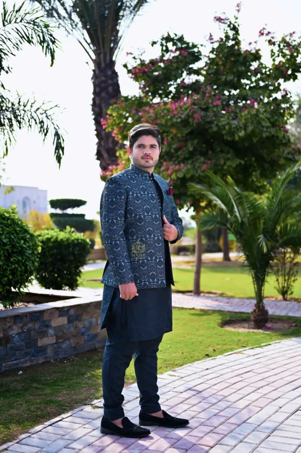 DSC_2446 Black & Light Blue Designer Prince Coat