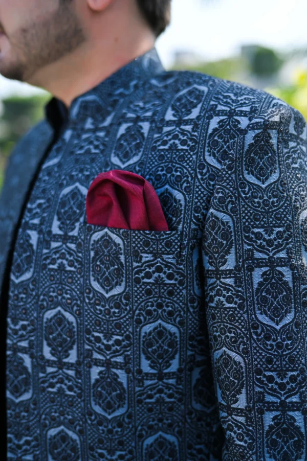 DSC_2458 Black & Light Blue Designer Prince Coat