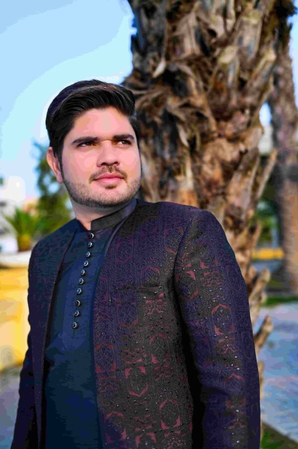 DSC_2578 Black & Maroon Designer Prince Coat