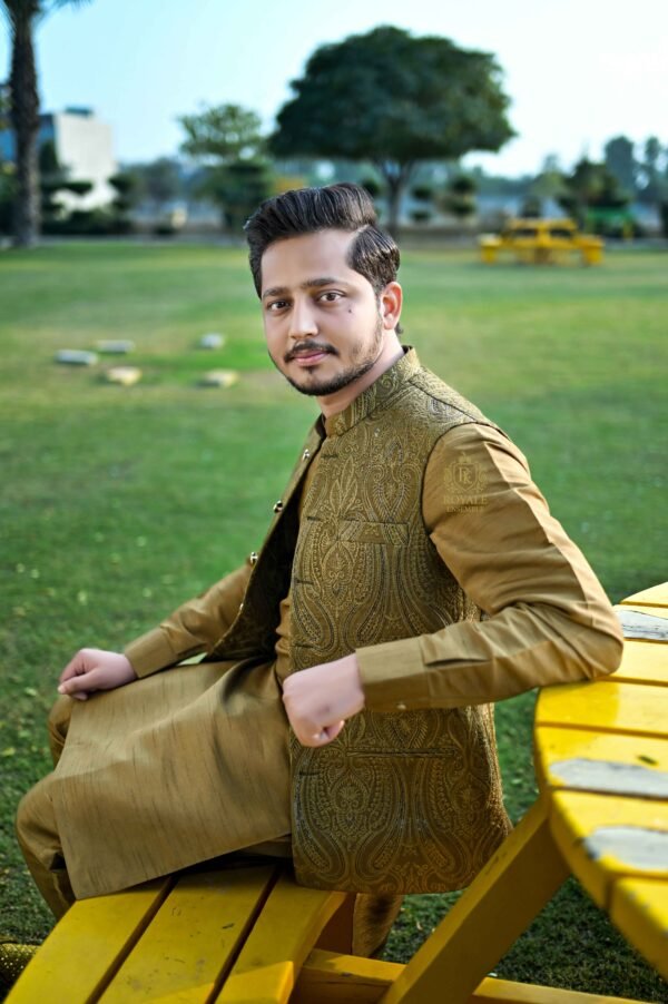 DSC_2604 Light Green Designer Waistcoat – Fully Handmade