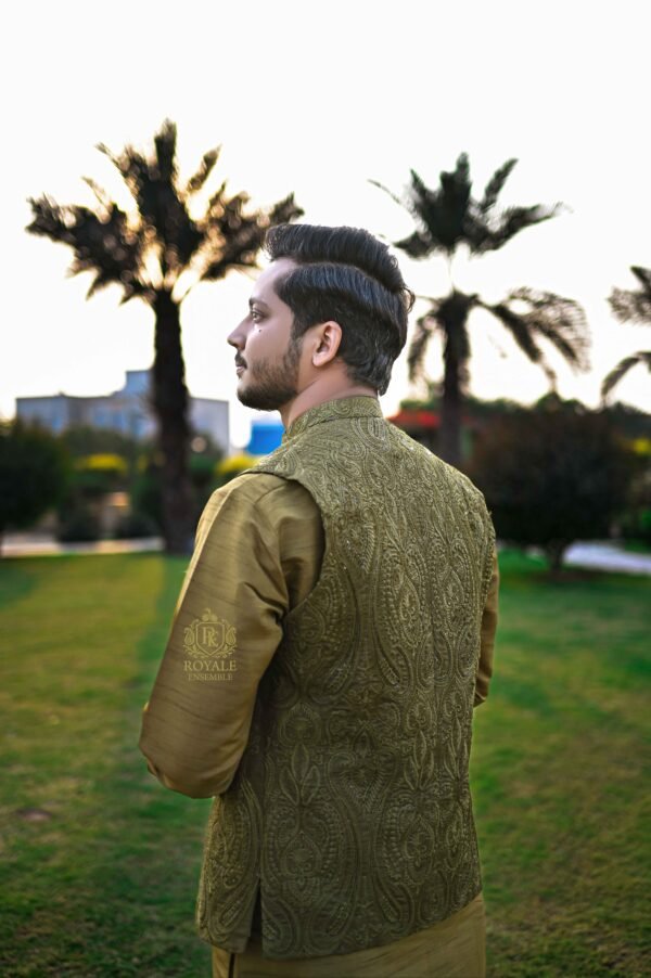 DSC_2626 Light Green Designer Waistcoat – Fully Handmade