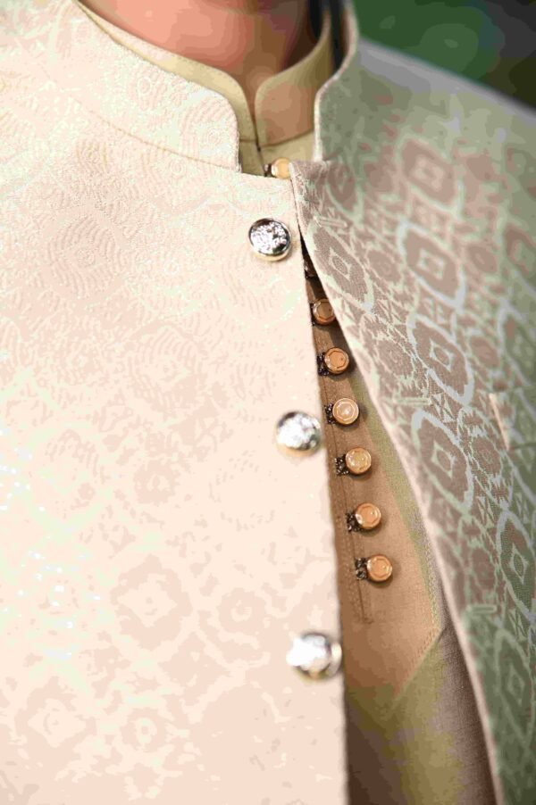 Golden Designer Waistcoat– Fully Handmade